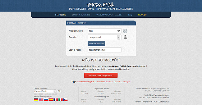 Die Top 9 Einweg E-Mail-Adressdienste